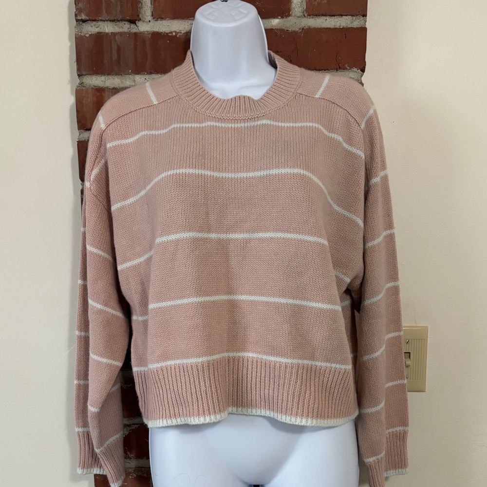 Elegant Blush Striped Sweater